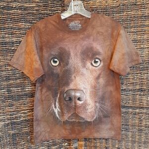 The Mountain Mens Small Brown Chocolate Lab Tie Dye Tee Shirt Women's Unisex Dog